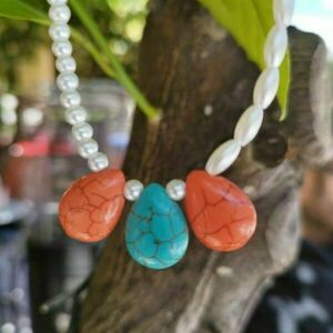 ♦ THE "IN CAPRI" NECKLACE, LIMITED EDITION, ΚΟΛΙΕ ΑΠΟ ΠΕΡΛΕΣ ΚΑΙ ΗΜΙΠΟΛΥΤΙΜΟΥΣ ΛΙΘΟΥΣ, ΧΑΟΛΙΤΕΣ - ημιπολύτιμες πέτρες, χαολίτης, ατσάλι, boho, πέρλες - 3