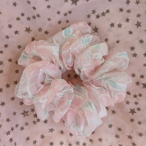 Scrunchie Marshmallow - ύφασμα, λαστιχάκια μαλλιών - 3