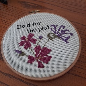 Κέντημα σταυροβελονιά "Do It For The Plot" - τελάρα κεντήματος - 5