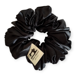 Scrunchies Σατέν Μαύρο - ύφασμα, λαστιχάκια μαλλιών
