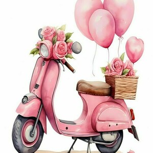 Αφίσα - Poster Valentine Scooter with a rose 18, 21x30εκ,, 5 σχέδια - αφίσες - 2