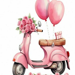 Αφίσα - Poster Valentine Scooter with a rose 13, 21x30εκ., 4 σχέδια - αφίσες - 3
