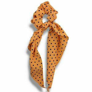 Χειροποίητο Scrunchy Πουά & Μακριά Κορδέλα - ύφασμα, λαστιχάκια μαλλιών