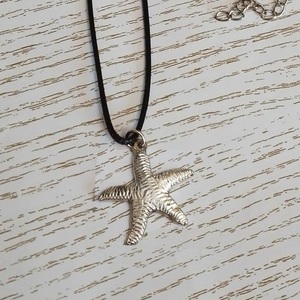 Cord necklace μαύρο με αστερία - τσόκερ, χάντρες, κοντά, boho, αστερίας - 5