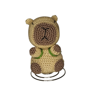 Bob το CAPYBARA 12cm Ταξιδιώτης - βελονάκι, amigurumi, μινιατούρες φιγούρες, μαλλί felt - 2