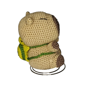 Bob το CAPYBARA 12cm Ταξιδιώτης - βελονάκι, amigurumi, μινιατούρες φιγούρες, μαλλί felt - 4