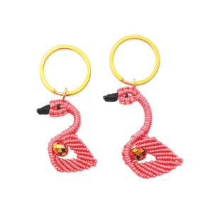 Μπρελόκ macrame flamingo - ύφασμα, αυτοκινήτου, σπιτιού, ξενοδοχείου - 3