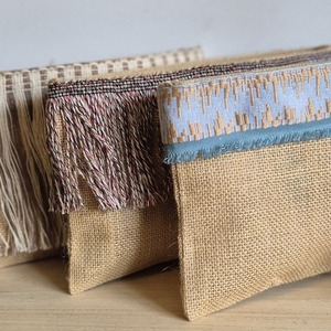 Jute zipper pounch - ύφασμα, clutch, all day, χειρός, μικρές