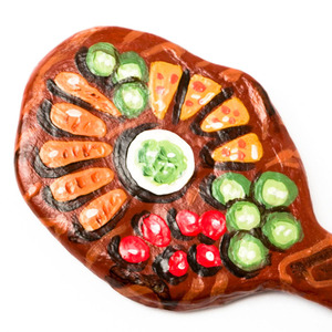 Μανγητάκι από πηλό "Charcuterie board" - πηλός, μαγνητάκια ψυγείου - 2