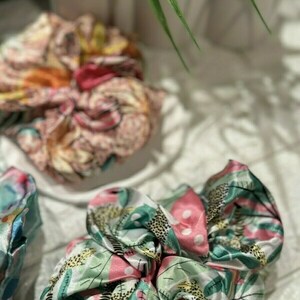 Scrunchie pattern boho πολύχρωμο - ύφασμα, λαστιχάκια μαλλιών - 4