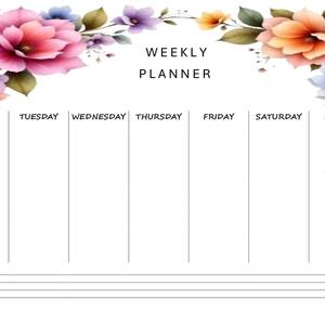 Weekly Planner με floral design 1 - τετράδια & σημειωματάρια - 2