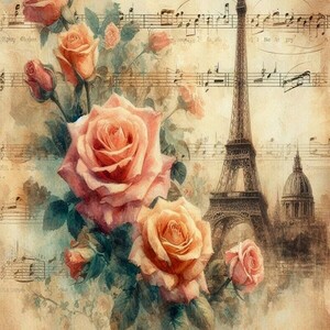 Αφίσα - Poster, Paris vintage roses 1, 3 σχέδια - αφίσες - 4