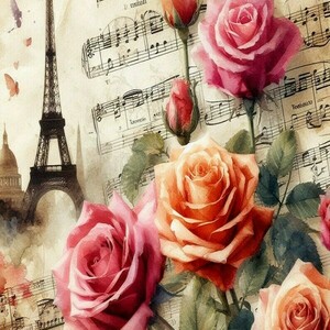 Αφίσα - Poster, Paris vintage roses 2, 3 σχέδια - αφίσες - 4