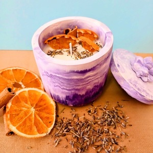 Κερί Lavender Sunset - μπολ, αρωματικά κεριά, διακοσμητικά, κεριά, άνοιξη καλοκαίρι - 4