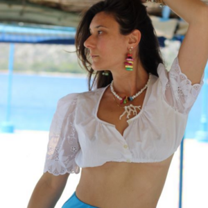♦ THE "PEACHY SUMMER" EARRINGS, DANGLE EARRINGS, ΜΕ ΧΡΩΜΑΤΙΣΤΑ, ΚΟΧΥΛΕΝΙΑ CHIPS! - κοχύλι, χάντρες, απαραίτητα καλοκαιρινά αξεσουάρ, ατσάλι, boho - 3