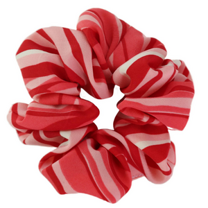 makeba handmade red zebra scrunchie - ύφασμα, λαστιχάκια μαλλιών