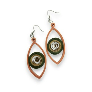 Κρεμαστά σκουλαρίκια από χαρτί | quilling | limited edition 12/23 - χαρτί, πρωτότυπο, ατσάλι, δώρα για γυναίκες - 2