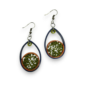 Κρεμαστά σκουλαρίκια από χαρτί | quilling | limited edition 21/23 - χαρτί, πρωτότυπο, ατσάλι, δώρα για γυναίκες - 2