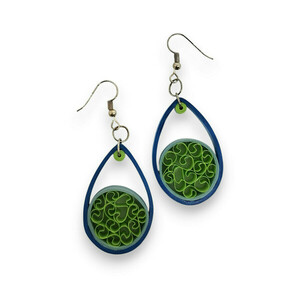Κρεμαστά σκουλαρίκια από χαρτί | quilling | limited edition 23/23 - χαρτί, πρωτότυπο, ατσάλι, δώρα για γυναίκες - 2
