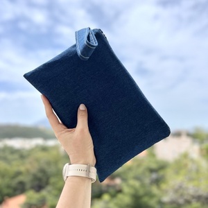 Τσαντάκι με αδιάβροχο εσωτερικό, denim - ύφασμα, φλοράλ, all day, θαλάσσης, χειρός - 2