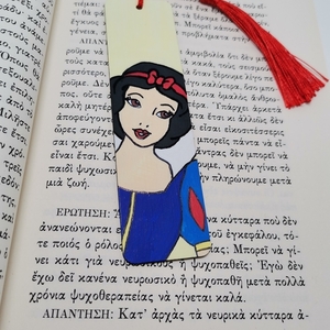 Ξύλινος σελιδοδείκτης Χιονάτη - ζωγραφισμένα στο χέρι, σελιδοδείκτες, ζωγραφική σε ξύλο - 2