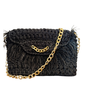 Πλεκτή Τσάντα με Φτερά - νήμα, clutch, χιαστί, πλεκτές τσάντες, βραδινές - 2