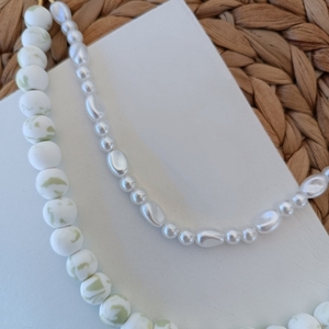 Chiara Necklace - επιχρυσωμένα, πηλός, χάντρες, ατσάλι, πέρλες