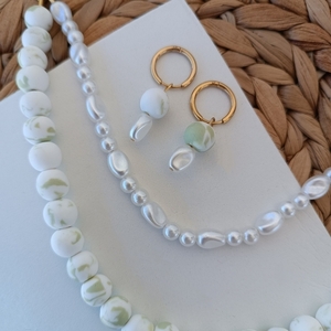 Chiara Pearl Set - πηλός, ατσάλι, σετ κοσμημάτων