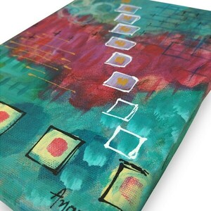 Abstract πίνακας ζωγραφικής με ακρυλικά 03 - ακρυλικό, αφηρημένο, πίνακες σε καμβά - 3
