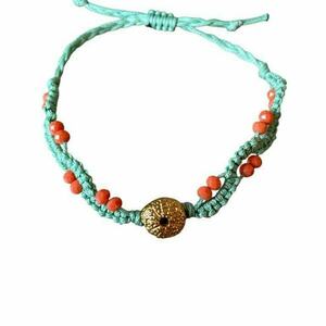 Urchin Bracelet (τσαγαλί) - κορδόνια, μαμά, boho, χεριού, αυξομειούμενα