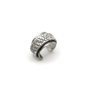 Ear Cuff Ασήμι 925 Οξειδωμένο με Σχέδιο - ασήμι 925, boho, μεγάλα - 3