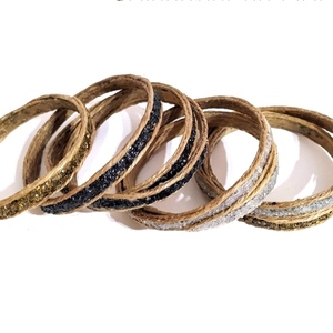 Χειροποίητα bangles βραχιόλια από φυτικό σπάγγο και διακοσμητική άμμο. - νήμα, μαμά, boho, σταθερά, χεριού