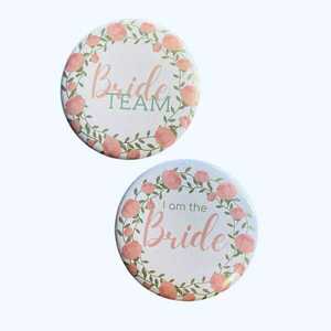 Σετ 5 (4+1) pin buttons(κονκαρδες) νυφικού πάρτι