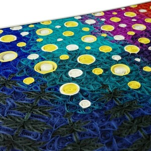 Πίνακας με την τεχνική quilling | Μαγεμένο δάσος - χαρτί, γεωμετρικά σχέδια - 3
