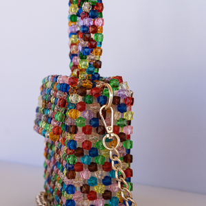 colourful beaded bag - νήμα, all day, χειρός, πλεκτές τσάντες, μικρές - 2
