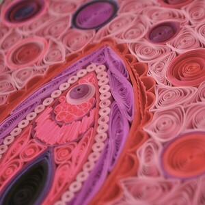 Πίνακας με την τεχνική quilling | Yoni, Ιερό Θηλυκό - χαρτί - 2