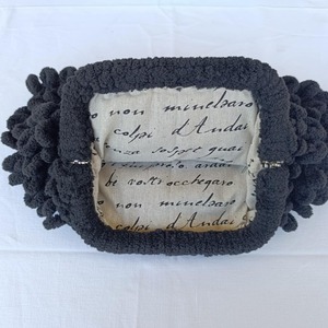 Puffy Bag "Μαύρη" - νήμα, φάκελοι, all day, χειρός, πλεκτές τσάντες - 2