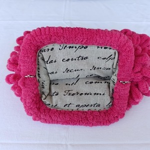 Puffy Bag"Φουξ" - νήμα, φάκελοι, all day, χειρός, πλεκτές τσάντες - 2