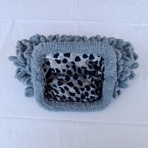 Puffy Bag "Γκρι" - νήμα, φάκελοι, all day, χειρός, πλεκτές τσάντες - 2