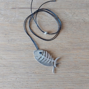 fish necklace_ Χειροποίητα σκουλαρίκια από ασήμι 925 - ασήμι, ασήμι 925, ψάρι, χειροποίητα - 2