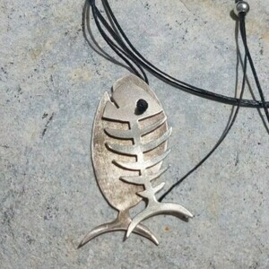 fish necklace_ Χειροποίητο μενταγιόν από ασήμι 925 - ασήμι, ασήμι 925, ψάρι, χειροποίητα - 4