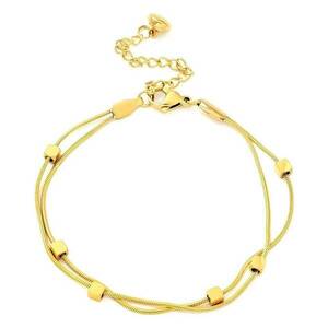 ΒΡΑΧΙΟΛΙ ΜΕ SNAKE CHAIN KAI ΚΥΒΟΥΣ ΕΠΙΧΡΥΣΩΜΕΝΟ ΑΤΣΑΛΙ 18K - επιχρυσωμένα, ατσάλι, σταθερά, χεριού, φθηνά