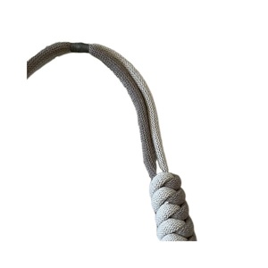 Magikk Knots-112. Κολιέ βαμβακερό, πλεγμένο με κόμπους, μπεζ-καφέ. - μακραμέ, κορδόνια, boho, βαμβακερό νήμα - 3
