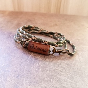 Μακρύ Lanyard Μπρελόκ Λαιμού Camo Paracord με Όνομα - δέρμα, ζευγάρια, αυτοκινήτου, σπιτιού - 4