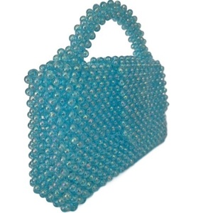 Χειροποίητη τσάντα με χάντρες "Blue lagoon" - clutch, χάντρες, χειρός, βραδινές, μικρές - 2