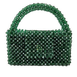 Χειροποίητη τσάντα με χάντρες "Green envy" - clutch, χάντρες, χειρός, βραδινές, μικρές