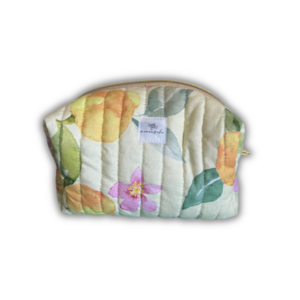 Lemon blossom make up bag - ύφασμα, καλλυντικών, ταξιδίου