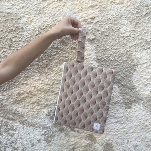 Pink fan pouch bag - ύφασμα, all day, χειρός, μικρές - 3