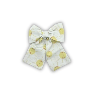 Sunny cotton bow - ύφασμα, φιόγκος, για τα μαλλιά, hair clips