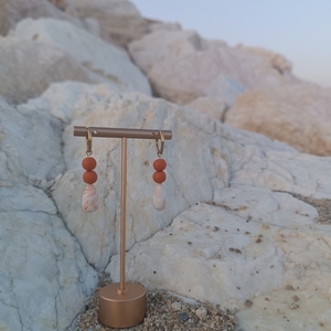 Sienna Drop Earrings - επιχρυσωμένα, δάκρυ, πηλός, χάντρες, ατσάλι
